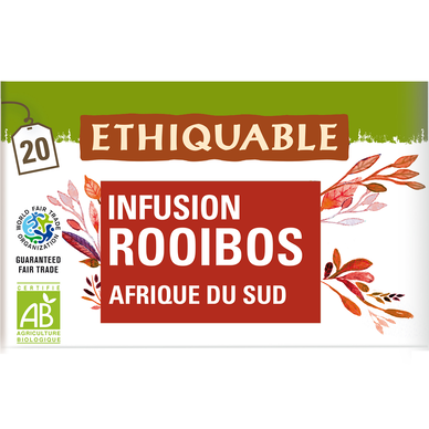 ETHIQUABLE - Rooibos Afrique du Sud sans théine BIO - la boîte de 20 sachets - 40g