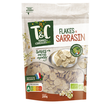 Flakes de sarrasin Bio TERRE & CEREALES, paquet de 200g