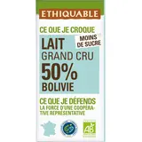 ETHIQUABLE - Chocolat au lait 50% Bolivie BIO - la tablette de 100g