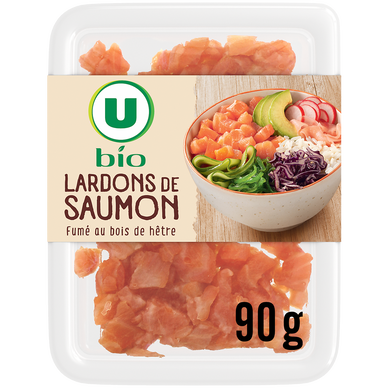 Lardons de saumon fumé Atlantique U BIO 90g