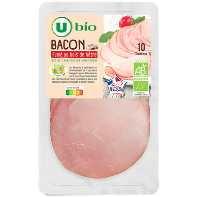 Bacon fumé - x10 tranches, 100g