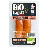 Saucisses fumées bio Viande de Porc Français BONJOUR CAMPAGNE, x2, soit 200g