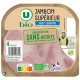 Jambon Supérieur sans couenne Conservation Sans Nitrite - x4 tranches,140g