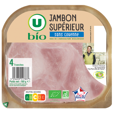 Jambon Supérieur sans couenne - x4 tranches, 160g