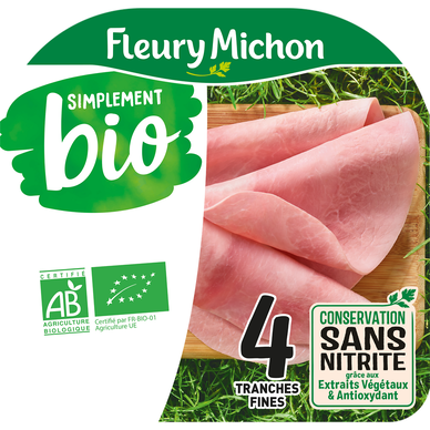 Jambon Simplement Bio Conservation sans nitrite FLEURY MICHON - 120g