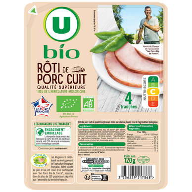 Rôti de Porc cuit - x4 tranches, 120g
