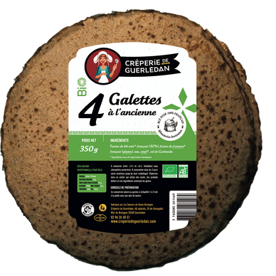 Galettes à l'ancienne BIO CREPERIE DE GUERLEDAN, x4 soit 260g