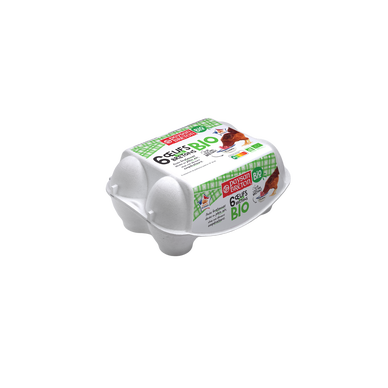 Oeufs frais bio calibre moyen PAYSAN BRETON - Boîte de 6