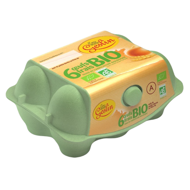 Oeufs frais BIO calibre moyen-gros GESLIN, boîte de 6