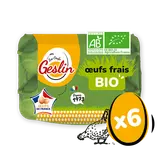 Oeufs frais BIO calibre moyen-gros GESLIN, boîte de 6