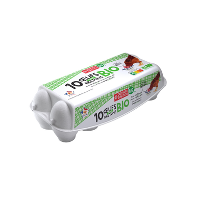 Oeufs frais bio calibre moyen catégorie A PAYSAN BRETON BT10