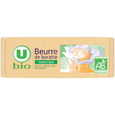 Beurre demi sel de baratte - plaquette de 250g
