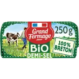 Beurre moulé bio demi-sel 80% de matière grasse GRAND FERMAGE, plaquette de 250g