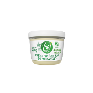 Crème fraîche bio de Normandie VRAI, 38%MG - 20cl