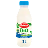 Lait pasteurisé 1/2écrémé bio BRIDEL bouteille 1l