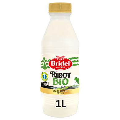 Lait pasteurisé fermenté entier bio Ribot BRIDEL, 1L