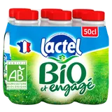 Lait Bio entier UHT LACTEL - Bouteille 6x50cl
