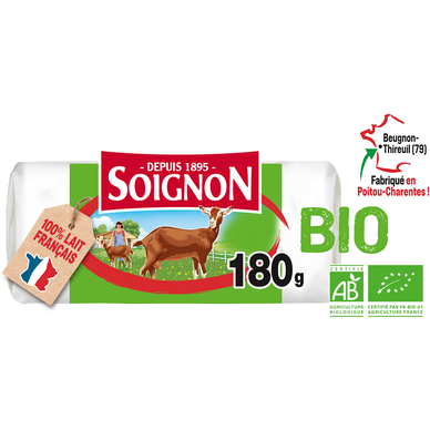 Fromage de chèvre Bio pasteurisé 23%MG SOIGNON - Bûche 180g