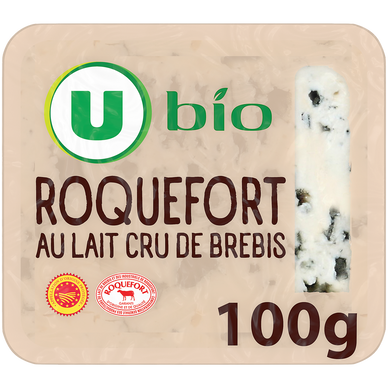 Roquefort AOP lait cru bio  32% MG, 100g