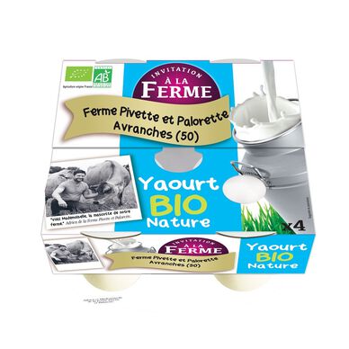Yaourt nature fermier bio FERME PEARD X4 500g