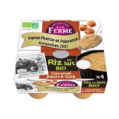 Riz au lt caramel beurre salé fermier bio FERME PEARD 4x125g