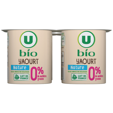 Yaourt nature maigre  0% de MG, pack de 500g