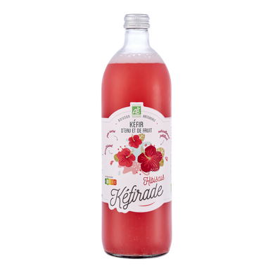 Kéfir d'eau et de fruits hibiscus bio KEFIRADE 75cl