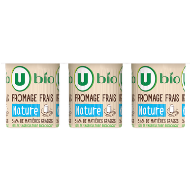 Fromage blanc frais nature au lait pasteurisé 3,6% MG, 6x60g