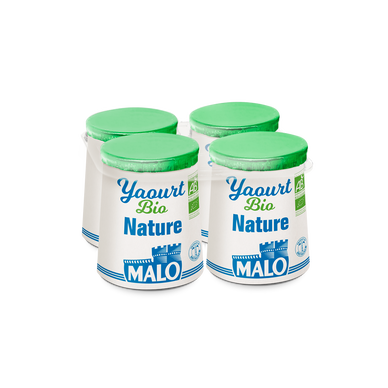 Yaourt nature bio MALO, 4x125g
