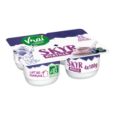 Skyr bio myrtille VRAI 4x100g