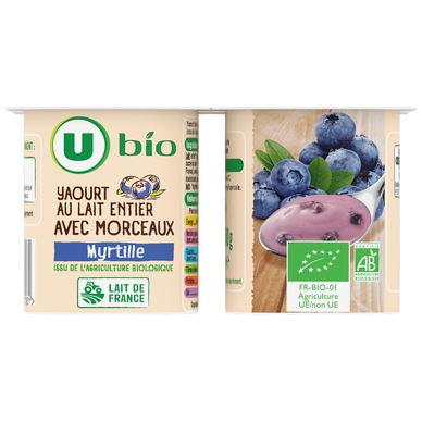Yaourts brassés sucrés aux myrtilles  4x125g