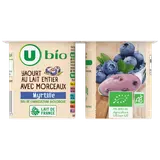Yaourt au lait entier avec morceaux Myrtille U BIO 4x125g