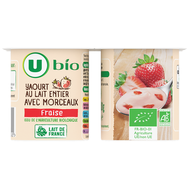 Yaourts bio brassés aux fraises  4x125g
