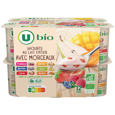 Yaourt brassé aux morceaux de fruits 12x125g