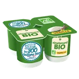 Yaourt simplement bio, sucré, à la vanille 1%mg LES 300 LAITIERS BIO4x110g