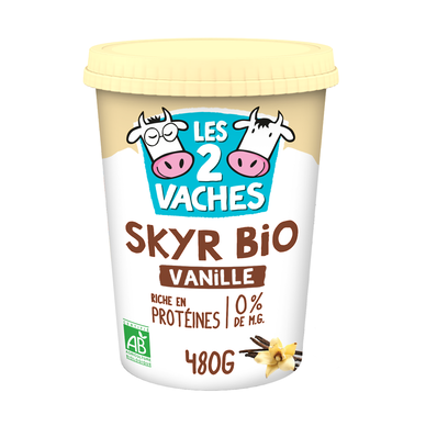 Skyr vanille bio 0% mg LES 2 VACHES - 480g