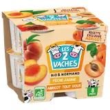 Yaourt brassé sucré aux fruits jaune bio LES 2 VACHES 8X115G