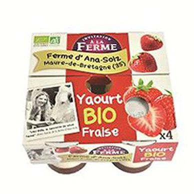 Yaourt à la fraise fermier bio FERME PEARD x4 500g