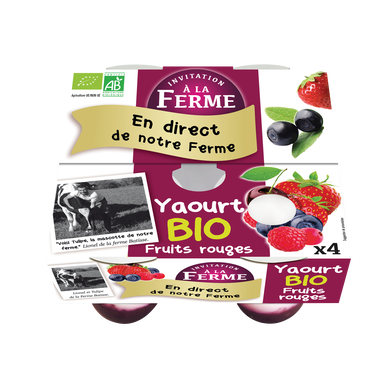 Yaourt fermier bio aux fruits rouges 4x125g