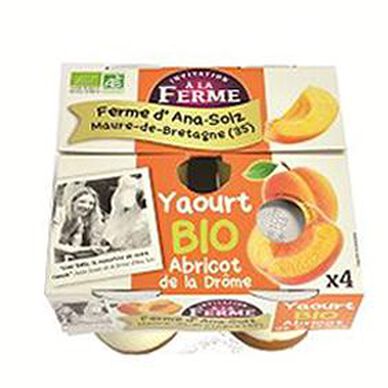 YAOURT ABRICOT FERMIER BIO X4 FERME PEARD