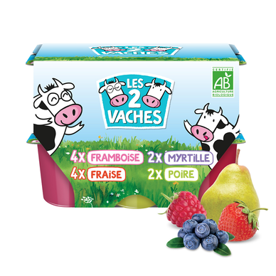 Petit suisse aux fruits bio LES 2 VACHES - 12x50g
