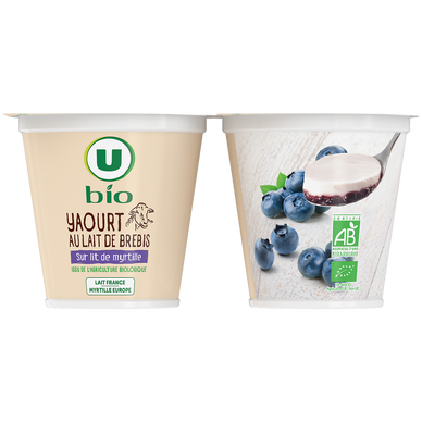 Yaourt au lait de brebis myrtille 7,5% mg, 2x125g