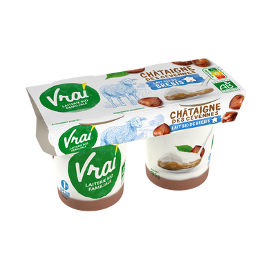 Yaourt au lait de brebis et châtaigne BIO VRAI, pack de 250g