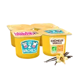 Crème dessert vanille bio LES 2 VACHES - 4x95g