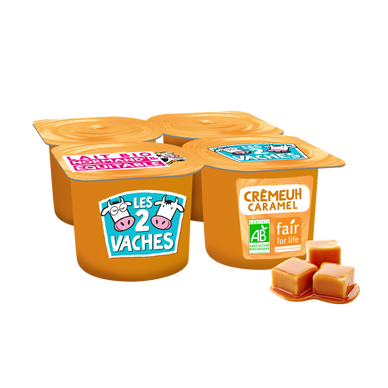 Crème dessert caramel bio LES 2 VACHES - 4x95g
