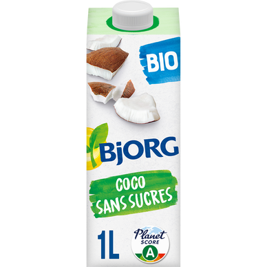 Boisson végétale coco sans sucres ajoutés Bio BJORG - Brique 1L