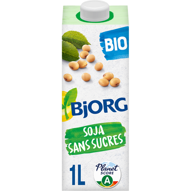 Boisson végétale Bio Soja Sans sucres BJORG - Brique 1L