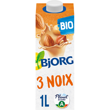Boisson végétale aux 3 noix bio BJORG, brique 1L
