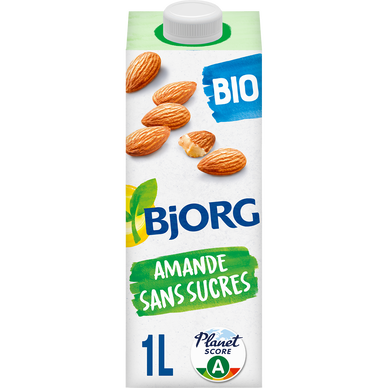 Boisson végétale lait d'Amande bio Sans sucres BJORG - brique 1l