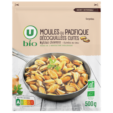 Moules du Pacifique cuites dé-coquillées  500g